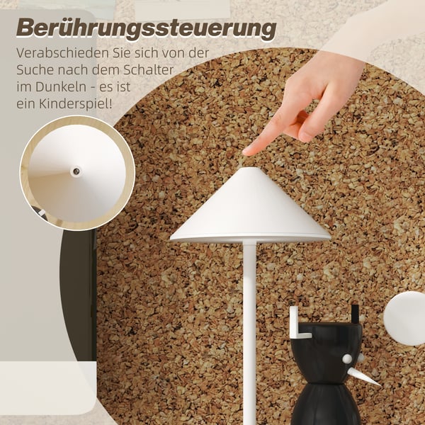 Bordlampe, 15x31,5 cm, Hvid