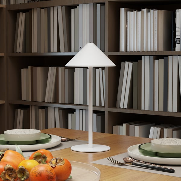 Bordlampe, 15x31,5 cm, Hvid