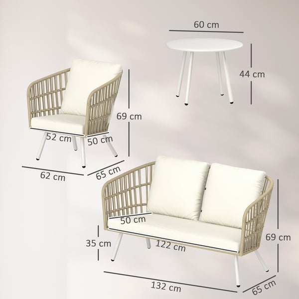 Ulkokalustesetti, 132x65x69 cm, Khaki