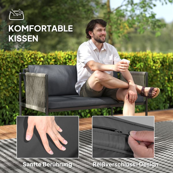 Puutarhakalustesetti, 90x50x44 cm, Harmaa
