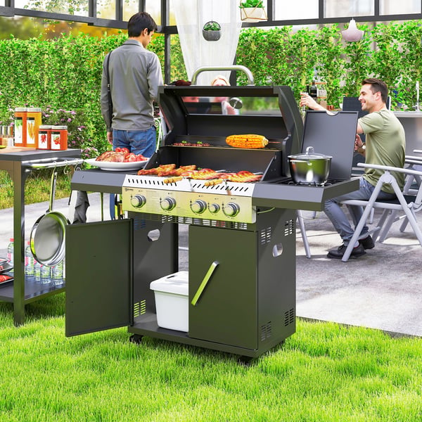 Gasgrill, 135x54x110 cm, Sort