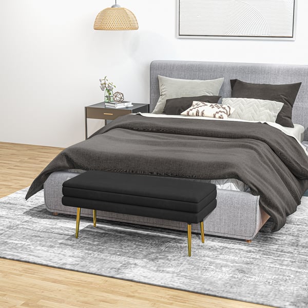 Opbevaringsbænk, 100x37,5x42 cm, Sort