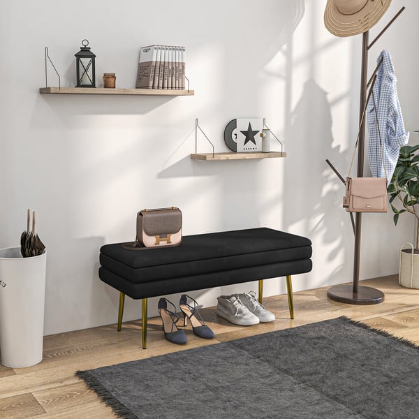 Opbevaringsbænk, 100x37,5x42 cm, Sort