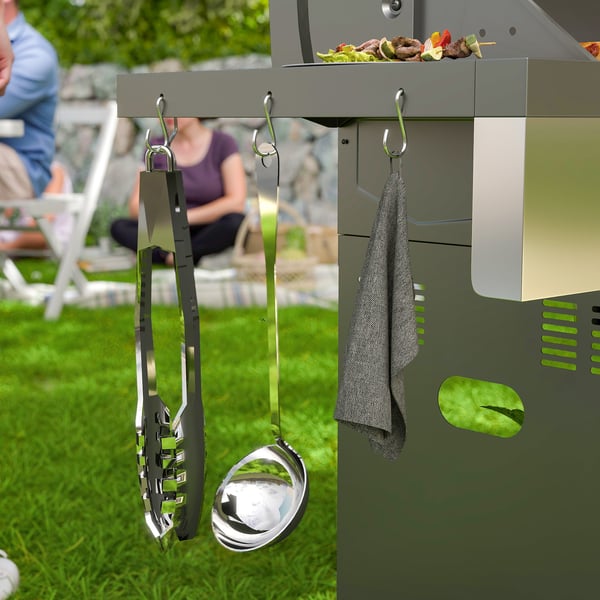 Gasolgrillvagn, 141x55x110 cm, Silver