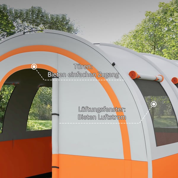 Campingtelt, 480x260x200 cm, Creme