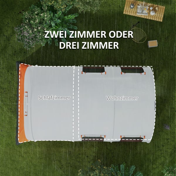 Campingtelt, 480x260x200 cm, Creme