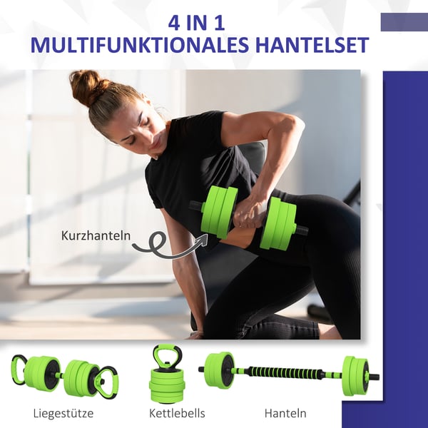 Käsipainosarja,  4 in 1, Vihreä