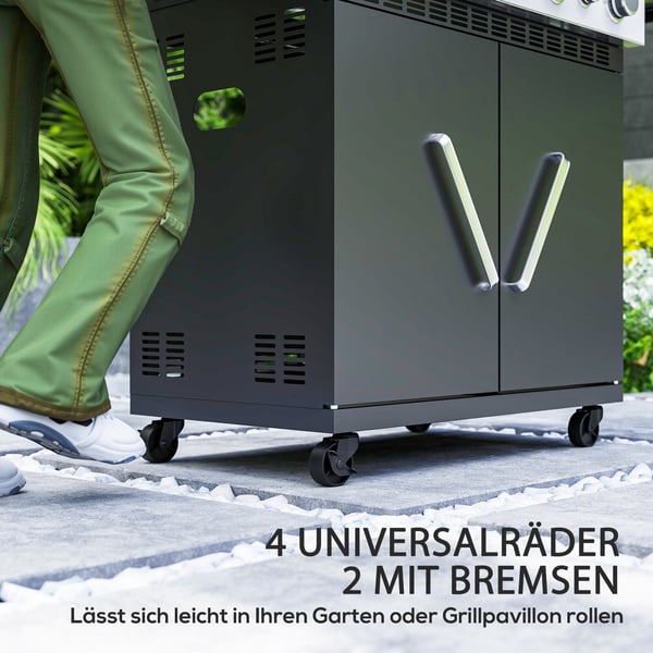Gasgrill, 135x54x110 cm, Sort