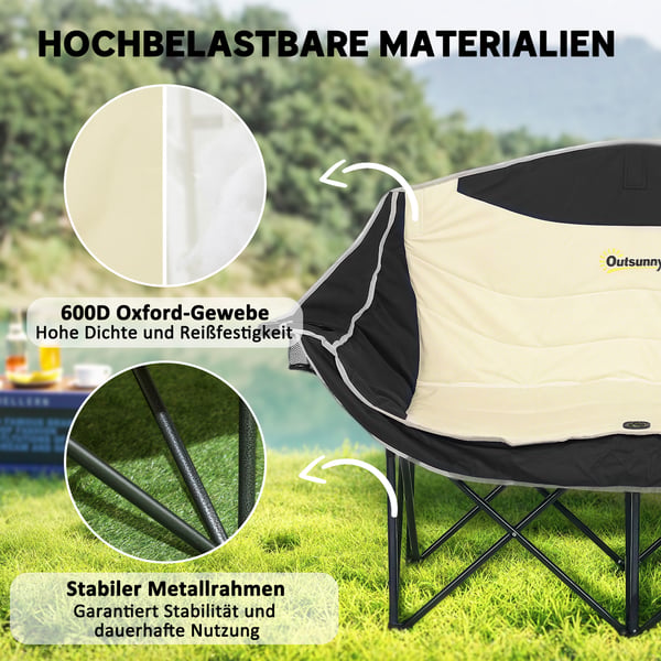 Campingstol, 134x50x92 cm, Khaki