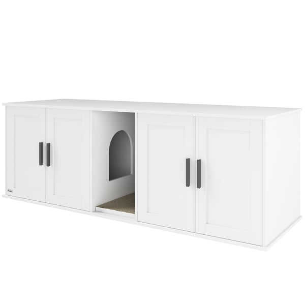 Kattlådeskåp, 145x49x51 cm, Vitt