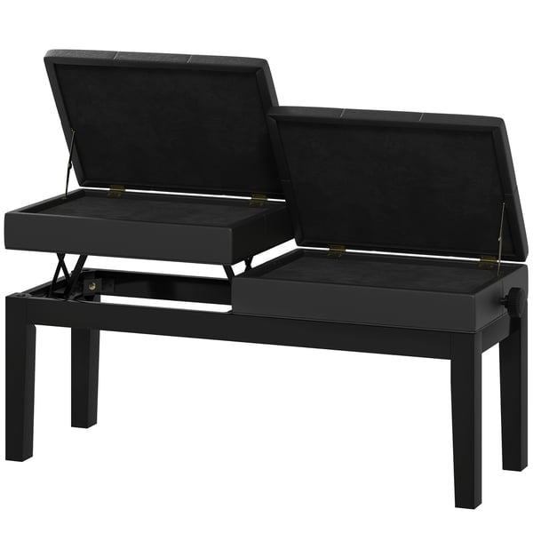 Pianotuoli, Säädettävä Korkeus, 105x37x48-58 cm, Musta