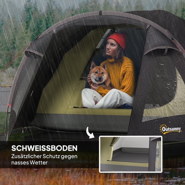 Campingtelt, 330x190x120 cm, Sort