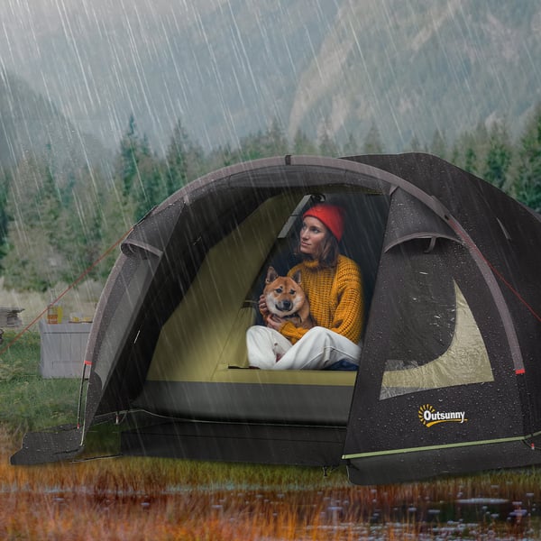 Campingtelt, 330x190x120 cm, Sort