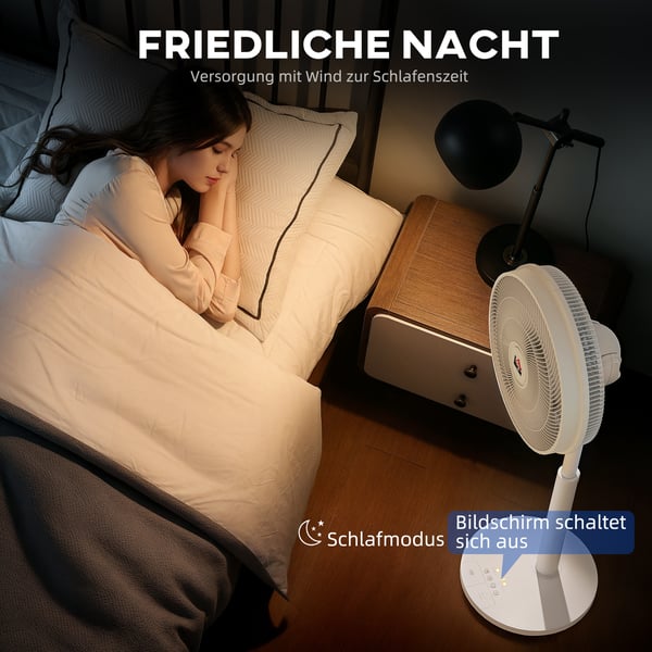 Gulvventilator, 40x36x110 cm, Hvid