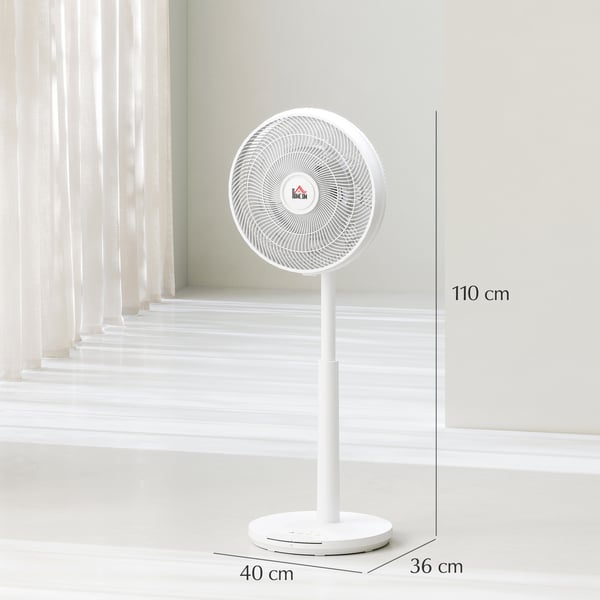 Gulvventilator, 40x36x110 cm, Hvid