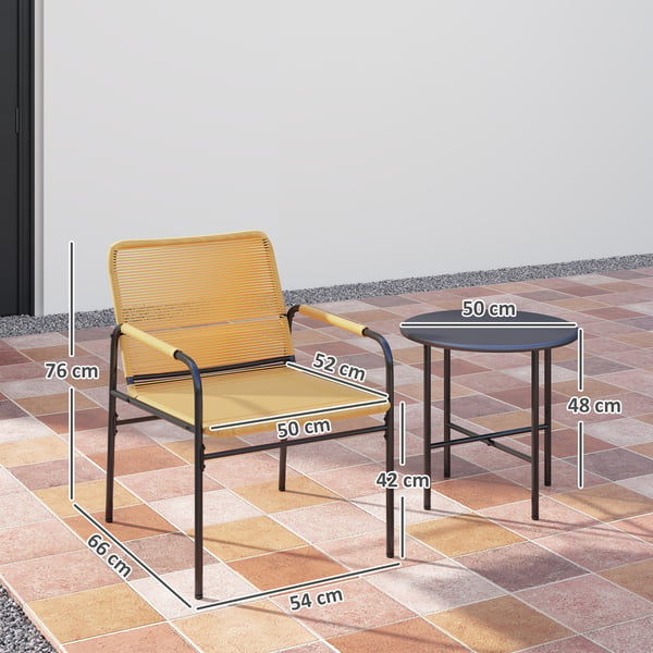 Bistro-setti, 54x66x76 cm, Keltainen
