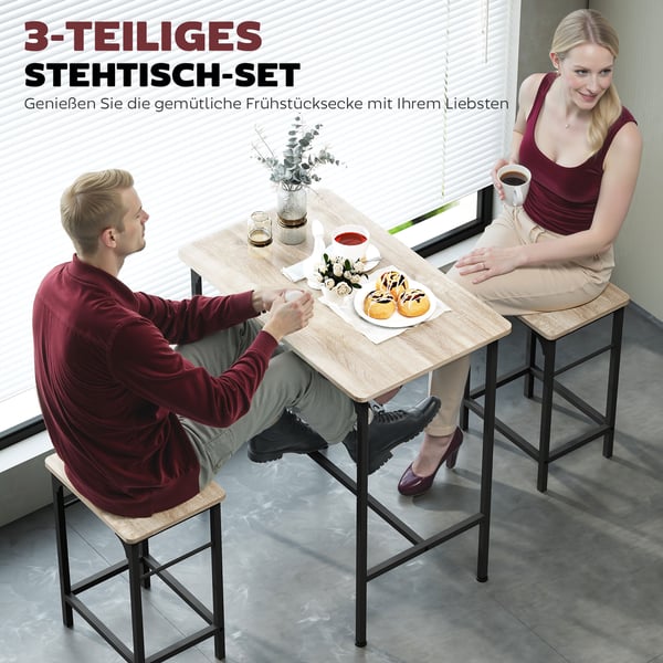 Bartelset, 80x50x87 cm, naturligt træ og sort