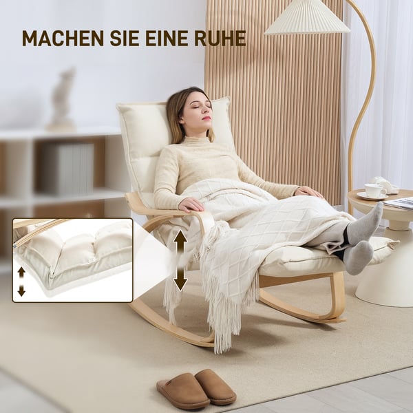 Gyngestol, 67x106-123x92 cm, Creme