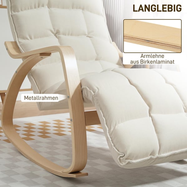 Gyngestol, 67x106-123x92 cm, Creme