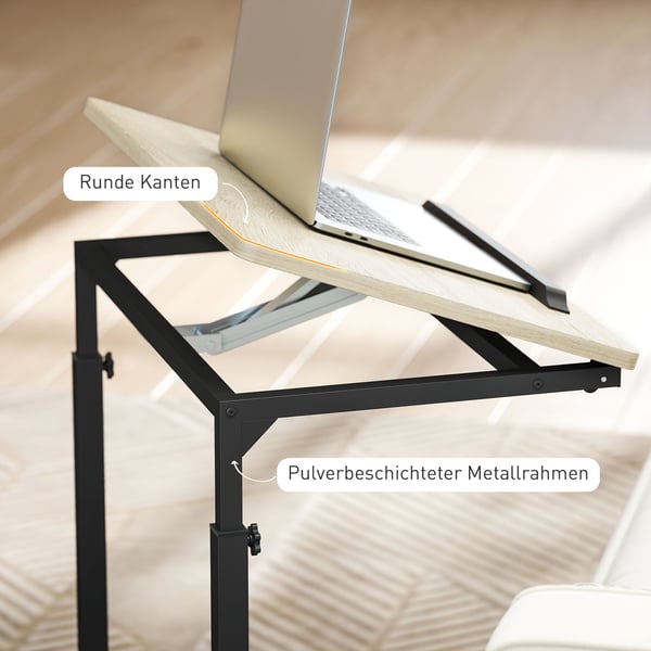 Sidebord, 55x36x62,5-82,5 cm, Eg