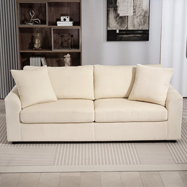 3-hengen sohva, 212x80x88 cm, kerma