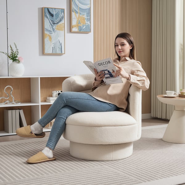 Lænestol, 74x74x74 cm, Creme