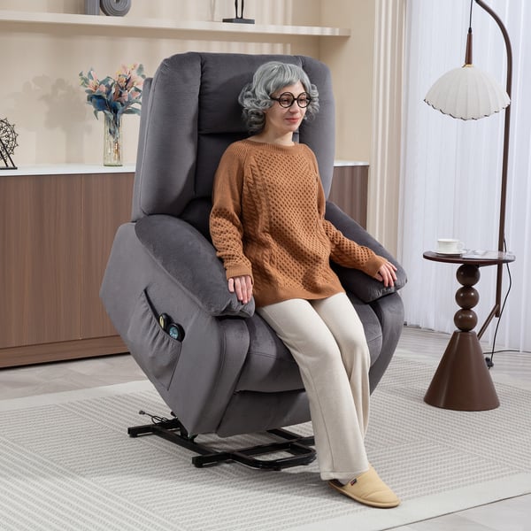 Fåtölj med reclinerfunktion, 90x93x110 cm, Mörkgrå
