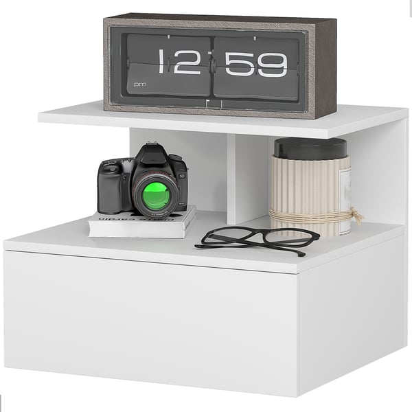 Flydende natbord, 39,8x35x31,6 cm, hvid
