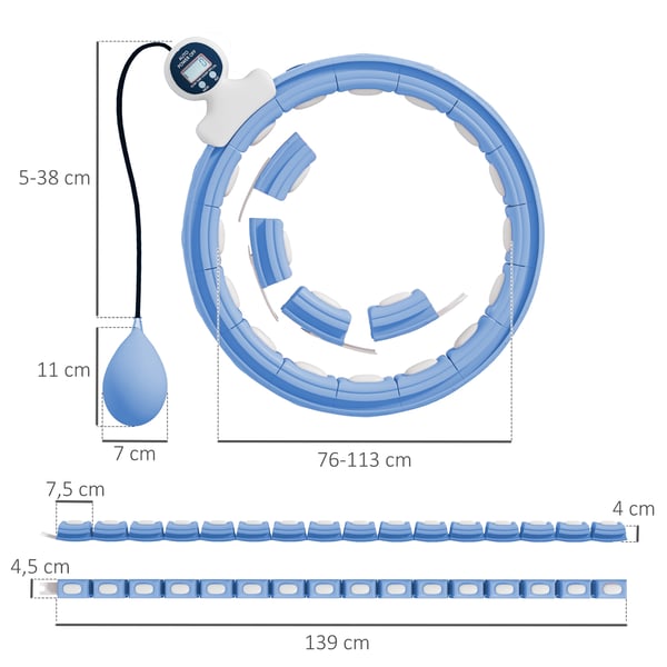 Smart Hula Hoop, 139x4,5 cm, Blå