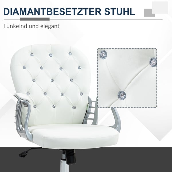 Kontorstol, 59,5x60,5x93-103 cm, Hvid