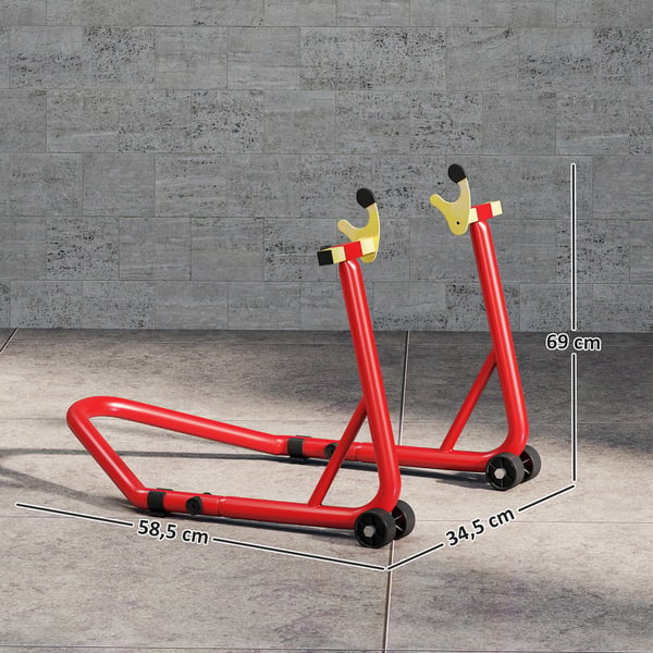Motorcykelstativ sæt, 58,5x34,5x69 cm, Rød