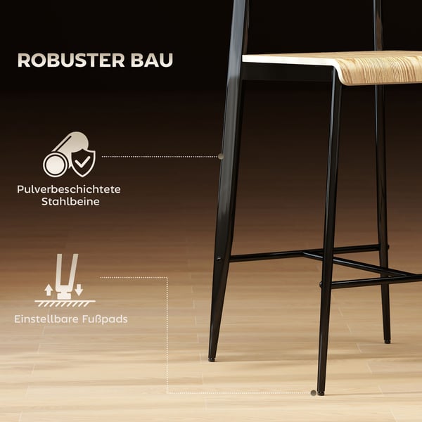 Barstol, 43x55x103 cm, naturligt trä