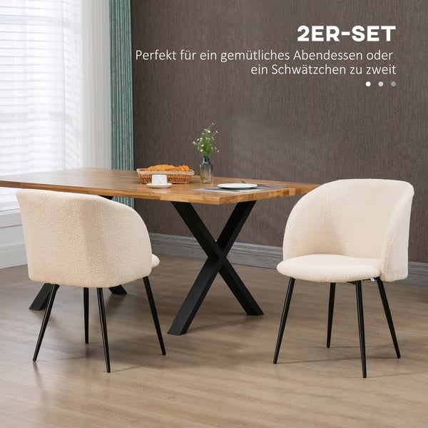 Spisesstole Sæt af 2, 55x62x80 cm, Beige