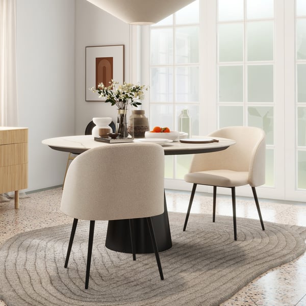 Spisesstole Sæt af 2, 55x62x80 cm, Beige
