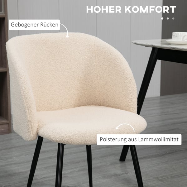 Spisesstole Sæt af 2, 55x62x80 cm, Beige