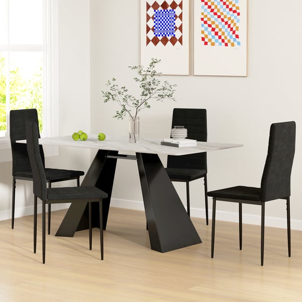 Ruokatuolien setti, 41x50x97 cm, musta, metalli
