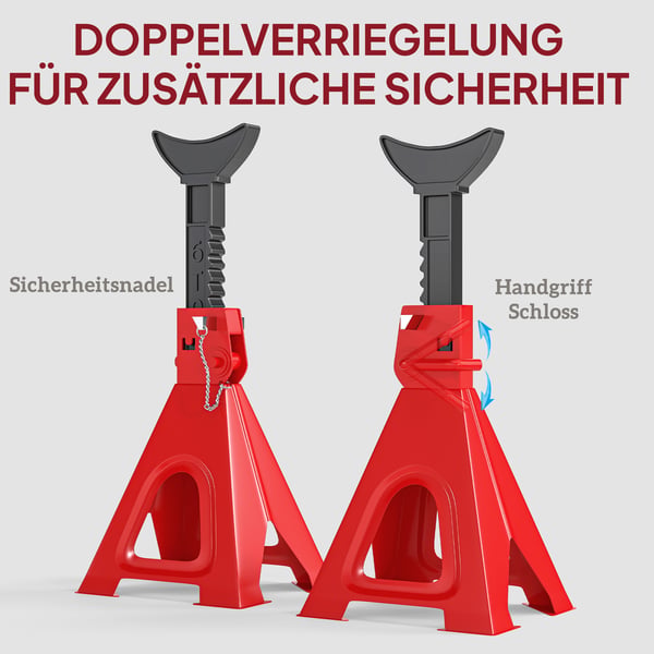 Gaflerstativ, 26x23x37,5-59,2 cm, Rød