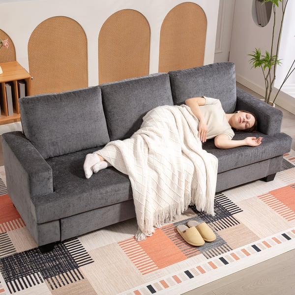 3-personers sofa, 213x82x90 cm, grå