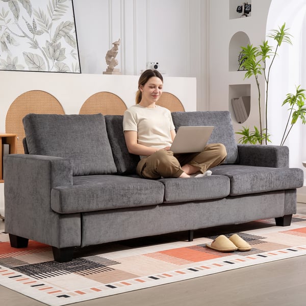 3-personers sofa, 213x82x90 cm, grå