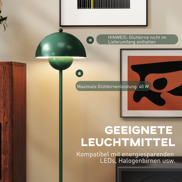 Gulvlampe, 30x155 cm, Grøn