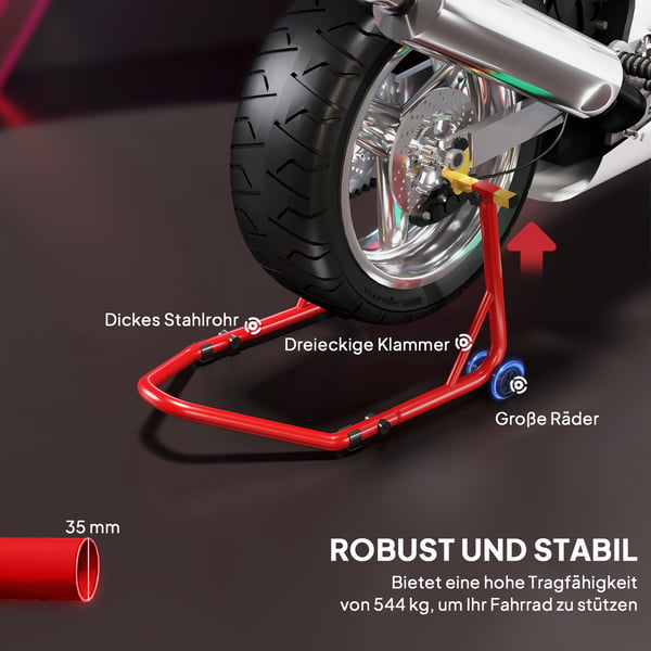 Motorcykelstativ sæt, 58,5x34,5x69 cm, Rød