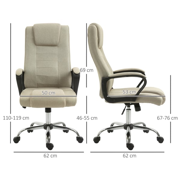 Kontorstol, 62x76x110-119 cm, Beige