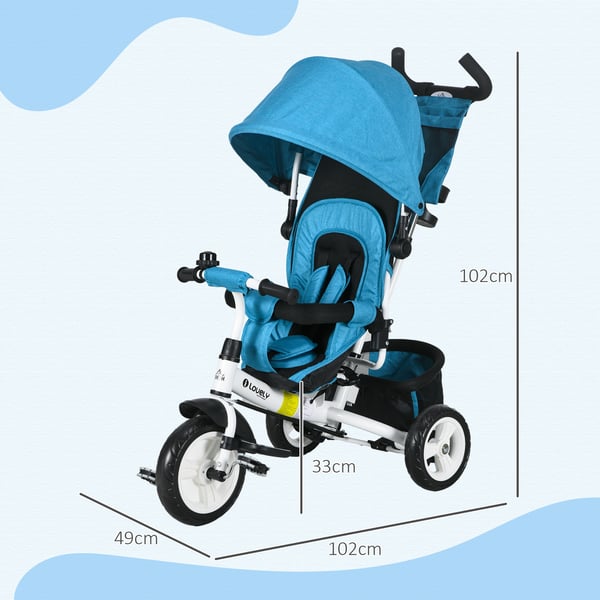 Tre-hjulet cykel, 102x49x102 cm, Blå