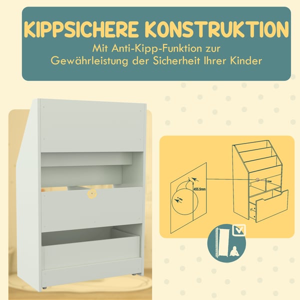 Børnebøgeri, 60x29,9x90 cm, Grøn