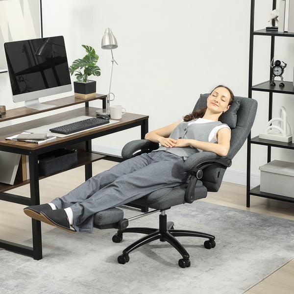 Kontorstol med massagefunktion, 64x74x109-117 cm, Mørkegrå