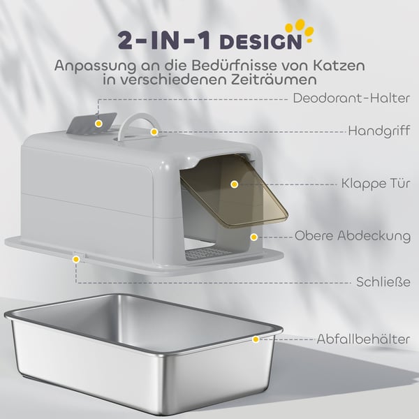 Kattetoilet, 40,5x60,5x41,5 cm, Grå