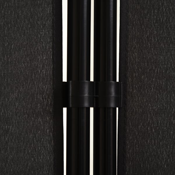 Rumdeler, 3-panel privatlivsskærm, 253x182x50 cm, sort