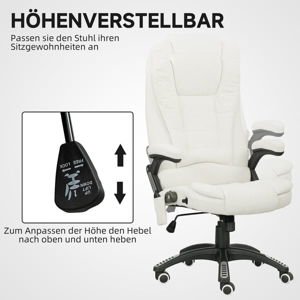 Kontorstol, 68x72x110-120 cm, Creme
