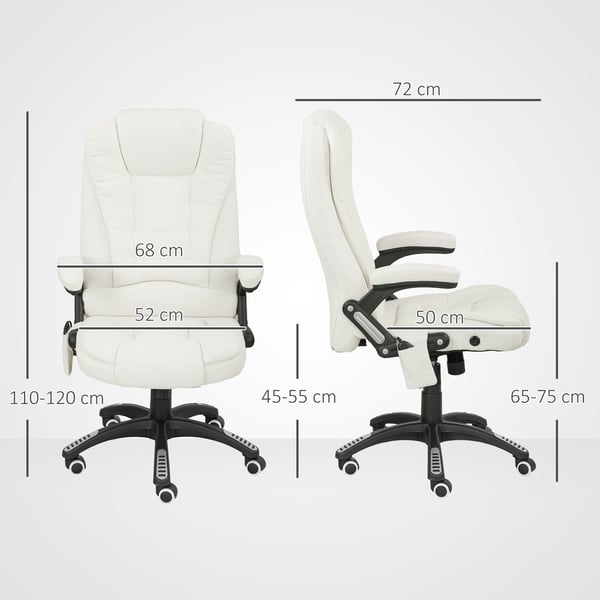 Kontorstol, 68x72x110-120 cm, Creme