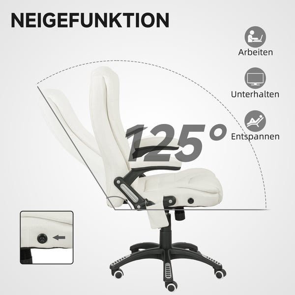 Kontorstol, 68x72x110-120 cm, Creme